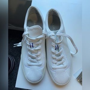 Lightly used Rothy’s lace up sneakers size 9. Pet free and smoke free home.